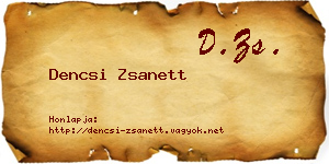 Dencsi Zsanett névjegykártya